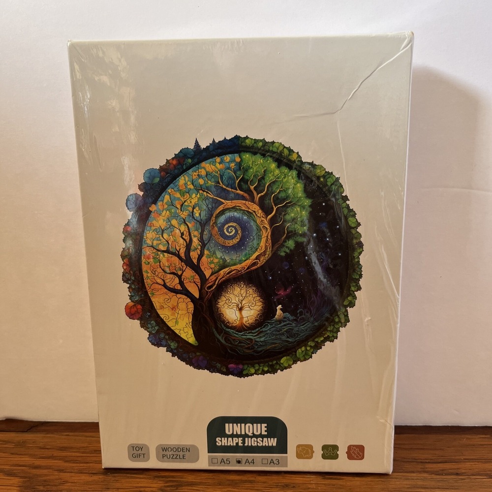 Yin-Tang Tree Wooden Jigsaw Unique Shape Puzzle A4 250 Pieces New Sealed